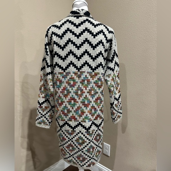 Dreamers by Anthropologie Aztec Tribal Knit Long Duster Cardigan Sweater - Picture 3 of 5